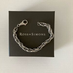 Sterling silver rope double link bracelet